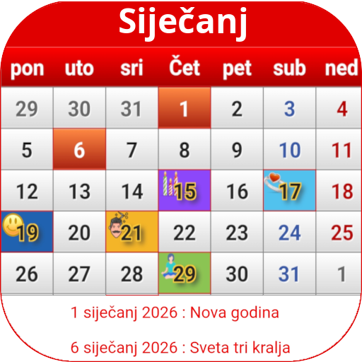 Croatia Calendar 2026