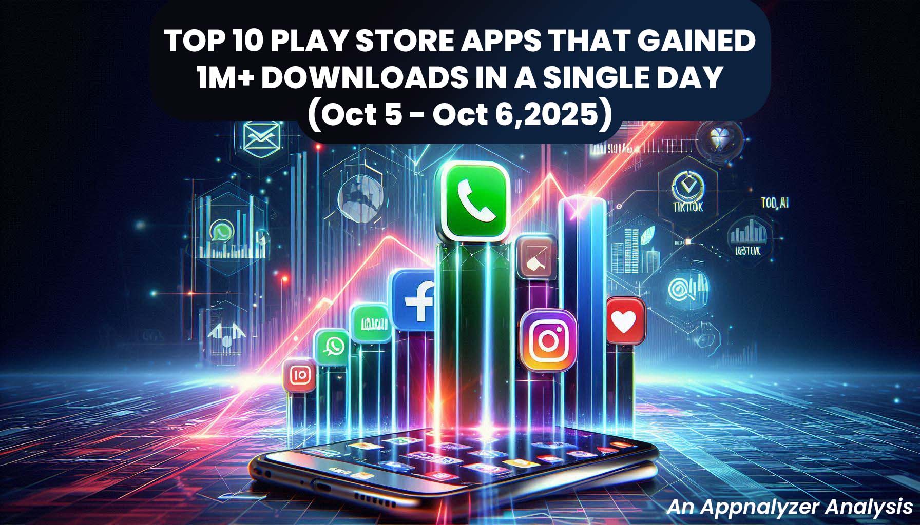Top Dogs: Top 10 Play Store Apps That Accumulated 1M+ Downloads in a Single Day (Oct 5 - Oct 6,2025)